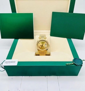 Reloj de Lujo Personalizado de Acero Inoxidable de 43 mm con Cristal de Zafiro, Manecillas Doradas, Esfera Chapada en Oro, Movimiento Mecánico 904L, Correa de 22 mm - Product Image 3