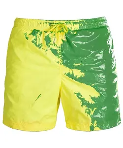 Design water discoloration swimming trunks beach pants male plus size temperature discoloration shorts manufacturers