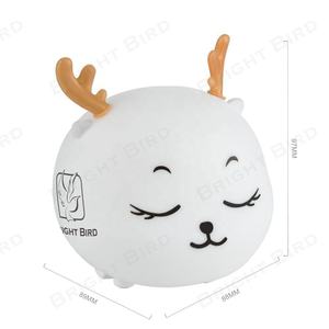 RGB Silicone Deer Night <strong>Light</strong> USB Rechargeable Touch Control <strong>Nursery</strong> Lamp for Kids Bedside Christmas Gifts Cute Led Night <strong>Lights</strong> - Product Image 3