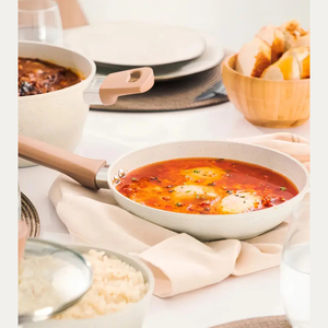 High Quality Ceramic Coated <b>Pot</b> Pan Silicone Glass Lids Soft Touch Handle Non Stick 5 Piece Forged Aluminium Cookware <b>Set</b> - Product Image 6