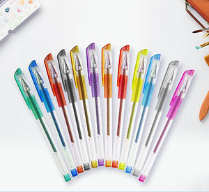 Stylo à bille en plastique bon marché avec paillettes, 60/100 couleurs, logo animal, ensemble de stylos pour livres de coloriage pour adultes, journaux, dessin, gribouillage, art - Product Image 1