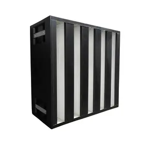 24x24x12 higher airflow 99.97% High Capacity HEPA air Filter ABS FRAME 5 V-CELL box type Commercial Building ventilation systems