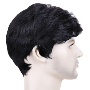 Parrucche Sintetiche Corte Nere a Strati Parrucche Complete per Uso Quotidiano per Uomini - Product Image 3