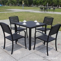 Ensemble de table et de chaises de salle à manger d'extérieur en aluminium haut de gamme, meubles de jardin pliables pour hôtel, café, restaurant, terrasse