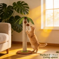 Arbre à gratter pour chat en forme de palmier tropical, grand poteau à gratter en sisal pour chats d'intérieur