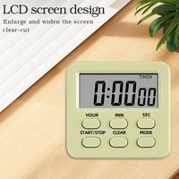Grand minuteur de cuisine numérique LCD avec alarme, mémoire 24 heures et fonction multi-modes, support magnétique pour la cuisson