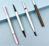 Tube de crayon à sourcils et eye-liner double embout personnalisé à rotation automatique, emballage cosmétique vide rechargeable, avec logo personnalisé