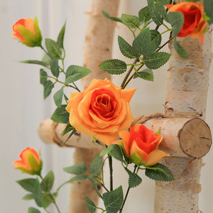 Nuovo stile <span class=keywords><strong>di</strong></span> vite bionica fiore <span class=keywords><strong>di</strong></span> plastica fiore <span class=keywords><strong>di</strong></span> rosa sfondo decorazione della parete <span class=keywords><strong>di</strong></span> qualità fiore finto fiore vite - Product Image 4