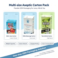 Boîte d'emballage composite en carton, plastique et aluminium aseptique de 250 ml, directement de l'usine, pour jus, lait, thé, café