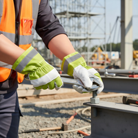 Guantes de Trabajo de Cuero Premium, Transpirables, Impermeables, de Alta Visibilidad, para Exteriores, de Dedo Completo, para Construcción, Trabajo Utilitario y Deportes