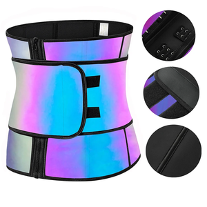 Guaina Modellante Riflettente Arcobaleno con 7 Stecche in Acciaio, Cerniera e Doppie Cinghie a Strappo, per il Controllo della Pancia e il Fitness Quotidiano - Product Image 4