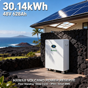 Batterie lithium-ion 30 kWh 48 V 628 Ah pour systèmes de panneaux solaires, sur pied avec roues - Product Image 3