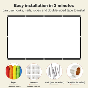 Màn chiếu bạc gấp gọn 60~150 inch, tỷ lệ 4:3 & 16:9, màn chiếu phim gia đình đơn giản, di động, sử dụng trong nhà và ngoài trời - Product Image 6