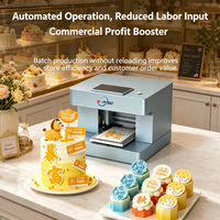 Impresora Comestible de Escritorio Compacta, Impresión y Corte Todo en Uno, Papel para Obleas, Lámina de Fondant, Pantalla Táctil PLC, Impresora de Imágenes para Pasteles DIY