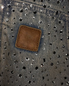 Produttore di design in cotone <span class=keywords><strong>Oversize</strong></span> con cerniera <span class=keywords><strong>giacca</strong></span> da uomo Vintage Streetwear strass con cappuccio <span class=keywords><strong>jeans</strong></span> <span class=keywords><strong>jeans</strong></span> <span class=keywords><strong>giacca</strong></span> da uomo - Product Image 3