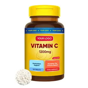 デザインベースのカスタマイズ卸売ハラール鉄亜鉛ビタミンc 100 mg 120錠ビタミンc錠