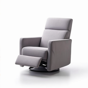 เก้าอี้โยกปรับเอนได้หุ้มผ้ากำมะหยี่สีเทาโมเดิร์น DB รุ่น Glider สำหรับห้องเด็ก - Product Image 1