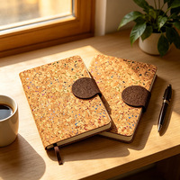 Nouvelle tendance : Bloc-notes A5 écologique en liège, journal de bureau, coffret cadeau, impression de logo personnalisée, avec étui.