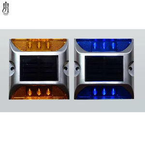 علامة طريق شمسية <span class=keywords><strong>LED</strong></span> عاكسة من الألومنيوم عالية السطوع ليلاً، مقاومة للماء IP68، وامضة أو دائمة الإضاءة - Product Image 1