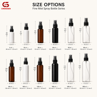 En stock, flacon pulvérisateur à fine brume en plastique PET avec logo personnalisé, 30 ml, 50 ml, 100 ml, 120 ml, 150 ml, 200 ml, 250 ml, 500 ml pour l'emballage cosmétique