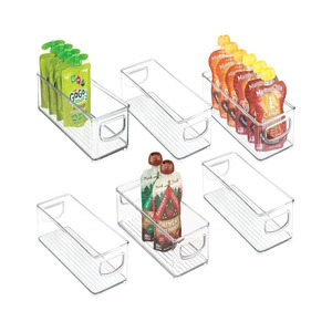 Fridge and Freezer Bins Organizer Stackable Food Storage Containers Drawer Organizers for Refrigerator Freezer&Pantry
