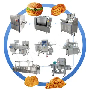 HNOC Chicken Nugget Fry Máquina para hacer hamburguesas grandes Chuletas de carne Máquina automática para hamburguesas