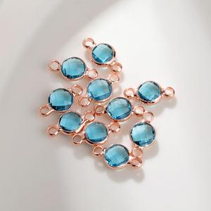 玫瑰金电镀玻璃连接器，用于珠宝制作，带黄铜1/1环，更多颜色供选择1651675 - Product Image 6