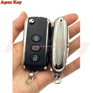 ปลอกหุ้มกุญแจรถยนต์พับได้รีโมทพับได้3ปุ่มสำหรับ Bentley Mulsanne hurtling GT Spur Continental FOB - Product Image 4