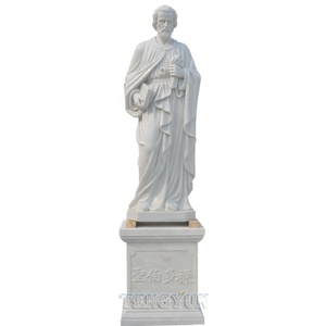 Sculpture en marbre de la Cathédrale des Douze Apôtres, sculpture masculine en marbre blanc de Saint-Paul et de Saint-Pierre - Product Image 6