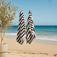 Custom Beach Towel Pure Cotton 32-thread Color-striped Gift Bath Towel, Water-absorbing Adult Reclining Chair Towel