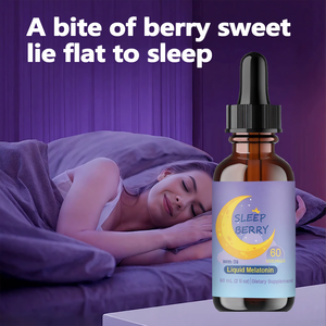 Gouttes de mélatonine liquide OEM 60 ml, complément alimentaire pour le sommeil avec vitamine D3, L-théanine, extrait de sureau, saveur naturelle de baies - Product Image 5