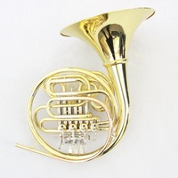 Hot Sale High Grade Professional Cheap Woodwind Wind Instrument Gold Lacquered 4-Key Double Separated Bell F/Bb Tone French Horn