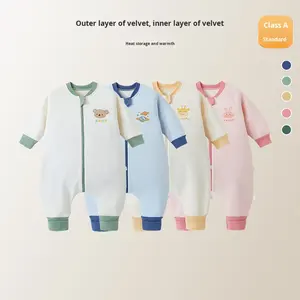 Pyjama en <span class=keywords><strong>polaire</strong></span> pour bébés et tout-petits, respirant, anti-coup de pied, garçons et filles, automne, manches longues, <span class=keywords><strong>jambes</strong></span> séparées, pour dormir - Product Image 2