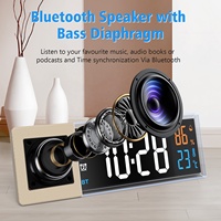 ZHX S801 LCD Großdisplay Digitaluhr mit Doppelalarm, Luftfeuchtigkeits- und Temperaturanzeige sowie Bluetooth-Lautsprecher