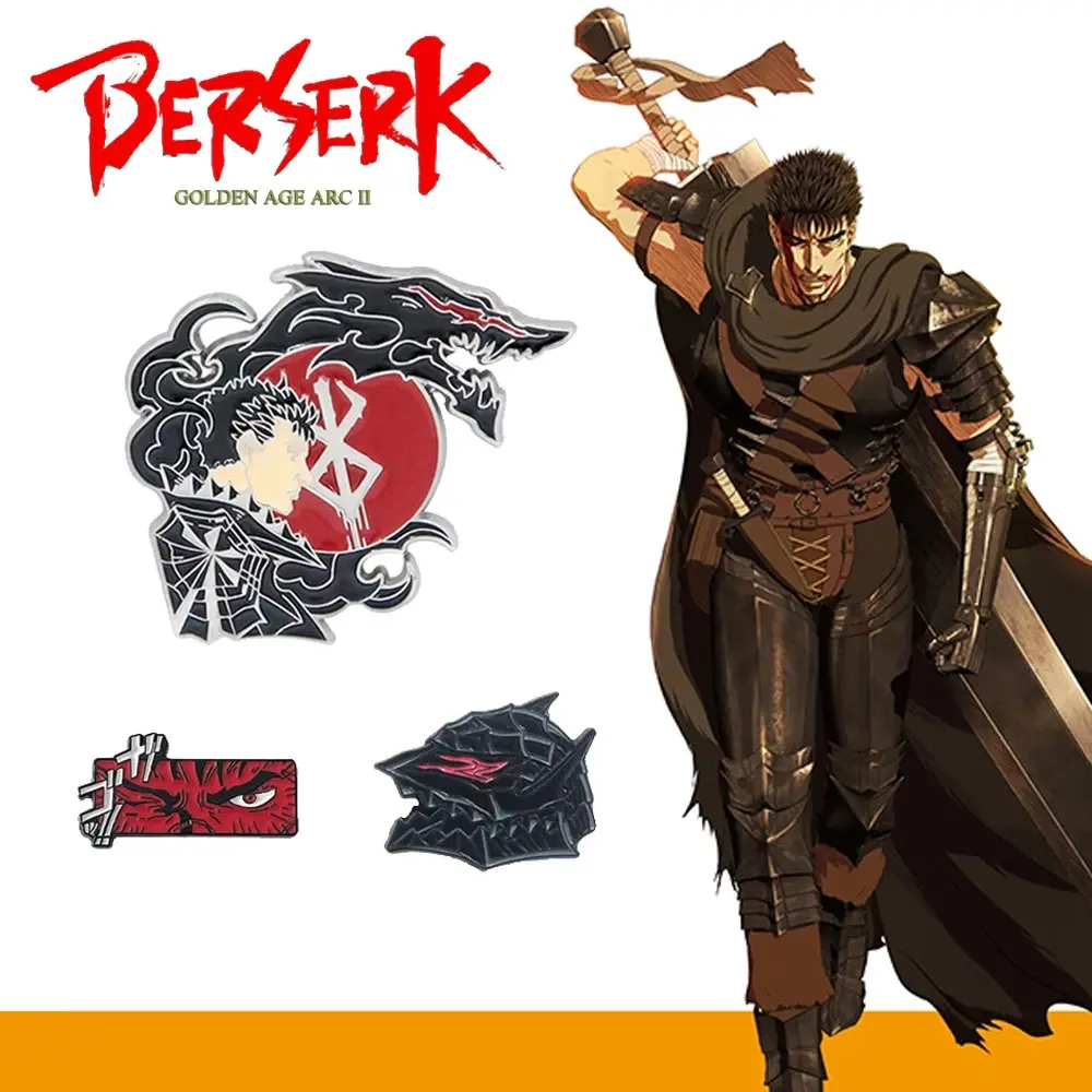 Comic Sword Wind Legend Peripheral Berserker Broche Marca Warrior Gus Dog Badge Black Wolf Pin