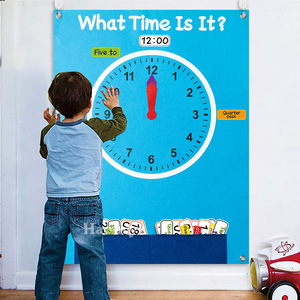 Anging on the Wall-<span class=keywords><strong>Reloj</strong></span> de aprendizaje para niños, juguetes de fieltro para contar historias, tablero ocupado, kit de juego para preescolar - Product Image 2