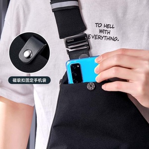 Men's Sling <b>Bag</b> Nylon RFID Blocking Zipper Closure Anti Theft Phone Pocket <b>Black</b> 7 Inch All Seasons Casual Use - Product Image 3