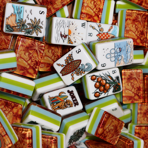 Ensemble de Mahjong de style <span class=keywords><strong>américain</strong></span> à quatre niveaux, magnifiquement sculpté, jeu de Mahjong portable, idéal pour les voyages et les rassemblements - Product Image 1