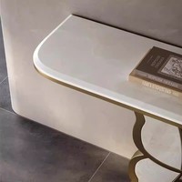 Table console en marbre haut de gamme, style luxe léger, moderne, simple, créative, pour salon, meubles de maison, table de porche design