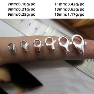 Broche de langosta de Plata de Ley 925 de plata natural de 7-15mm sin anillo para accesorios y componentes de fabricación de joyas - Product Image 4