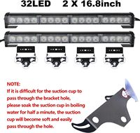 Barre lumineuse stroboscopique pour conseiller en trafic, 2x16.8 pouces, 32LED, 26 modèles flash, accessoires d'éclairage de voiture
