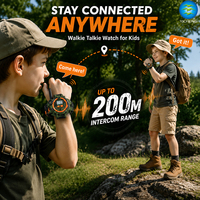 Reloj Walkie Talkie para Niños con Brújula, Luz, Cronómetro, Fecha, Recargable por USB, Juego de Aventura Espía al Aire Libre para Niños