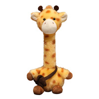 Figurines d'animaux en peluche torsadées à col articulé, rembourrage en polyester et coton PP, pour décoration de table : Pingouin, Grenouille, Girafe, Zèbre
