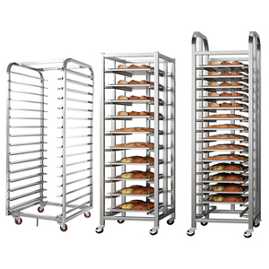 Chariot de cuisson commercial en acier inoxydable argenté pour plateaux, chariot de séchage pour pain et toasts, vente directe usine - Product Image 3
