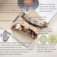 Grande épingle à cheveux française pour femmes en écaille de tortue classique vintage personnalisée, pince à cheveux en écaille de tortue pour cheveux épais