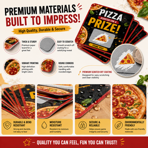 Cartes à gratter personnalisées en carton avec impression numérique couleur, numéros variables pour promotions de restaurants et événements commerciaux - Product Image 3
