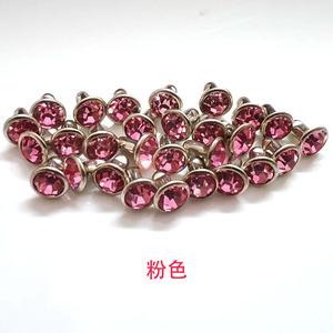 Rivets en cuivre plaqué argent avec strass violets semi-tubulaires pour vêtements et sacs, clous décoratifs durables pour l'habillement - Product Image 3