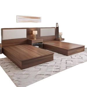 Factory Custom Modern Double <b>Beds</b> <b>Set</b> Wooden Hotel Bedroom Furniture Eco-friendly Modern for Apartment <b>Single</b> <b>Bed</b> for Furniture - Product Image 3