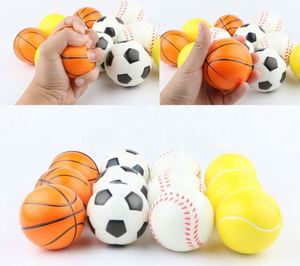 ชุดของเล่นบีบคลายเครียด PU รูปทรงฟุตบอล บาสเกตบอล เบสบอล 4 ชิ้น ขายส่ง - Product Image 3