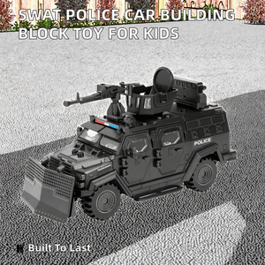 Modelo de Bloques de Construcción de Coche de Policía a Escala 1:72, Juguete para Niños, Juego de Construcción de Plástico para Niños - Product Image 2
